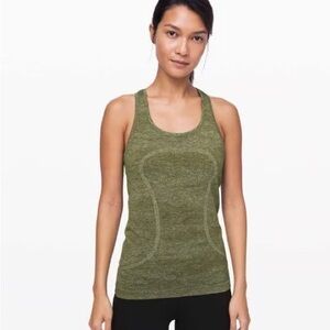 Lululemon swiftly tech Women's Olive Green Tank Top size 6 EUC